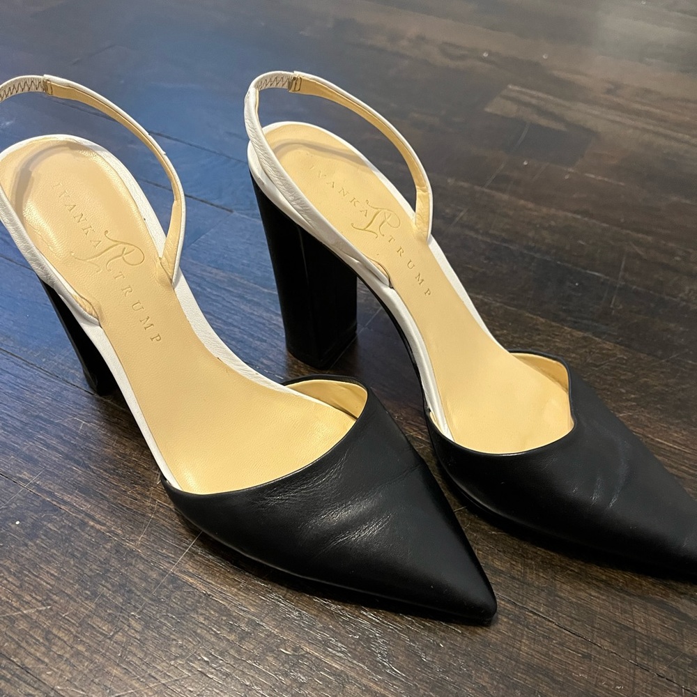 Ivanka Trump Slingback Black & White Pumps sz 9